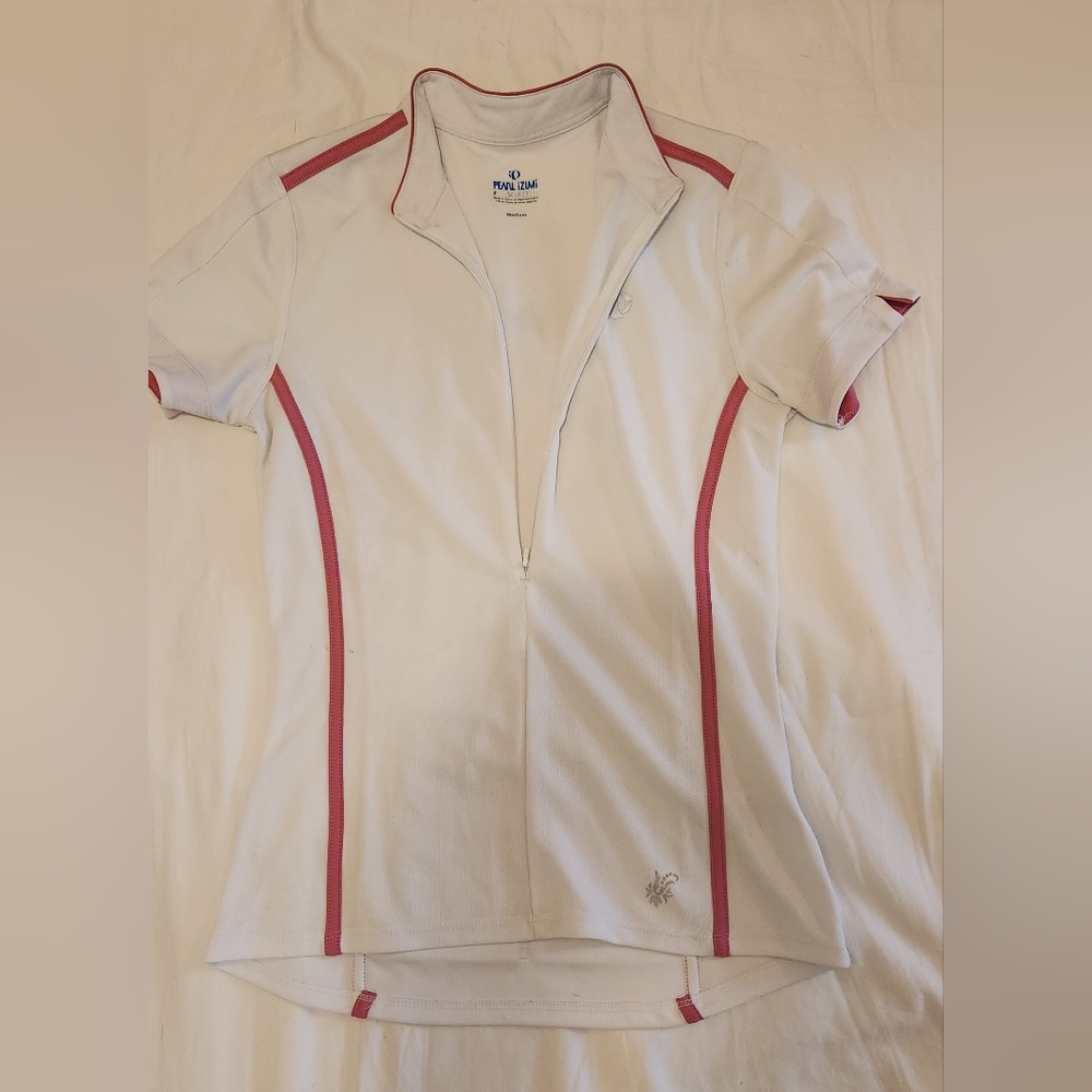 Pearl Izumi White short sleeve Jersey (3/4 zip) - Medium